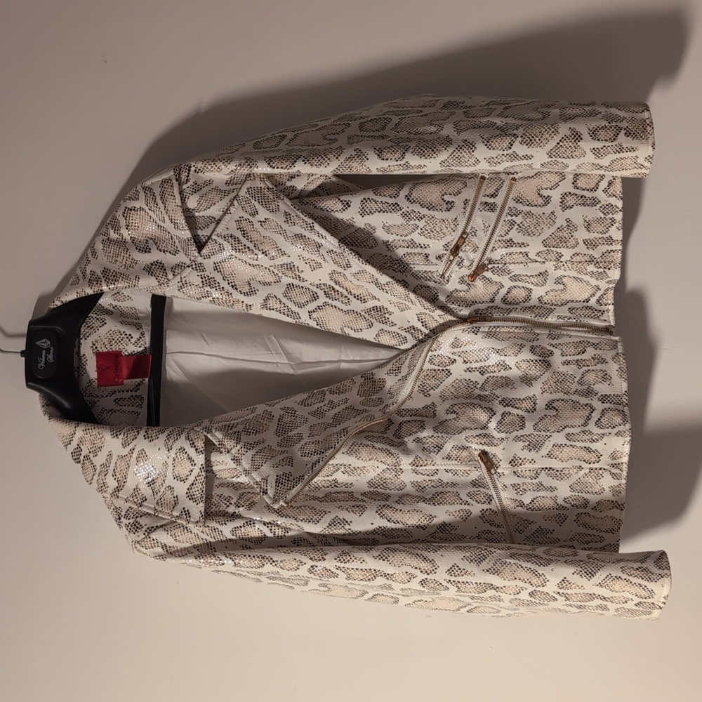 V Cristina faux snake print casual blazer XL